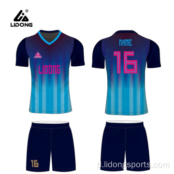 Pasadyang koponan ng itim at pulang football soccer jersey